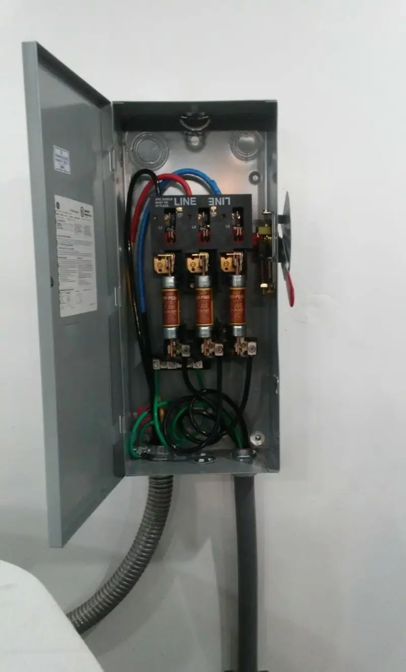 Three-phase disconnect switch installed for Electrical Wiring & Rewiring in Chino Hills